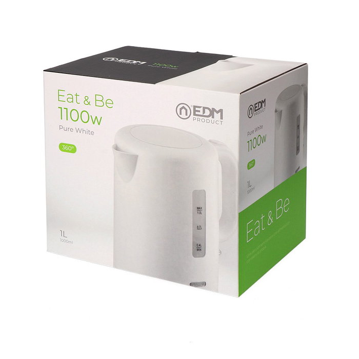 Edm Bouilleur d'eau électrique Pure white 1 L 1100 W