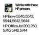 HP Cartouche d'encre authentique 62XL Noir - Grande capacité - Compatible avec HP ENVY et OfficeJet séries 5540, 5740