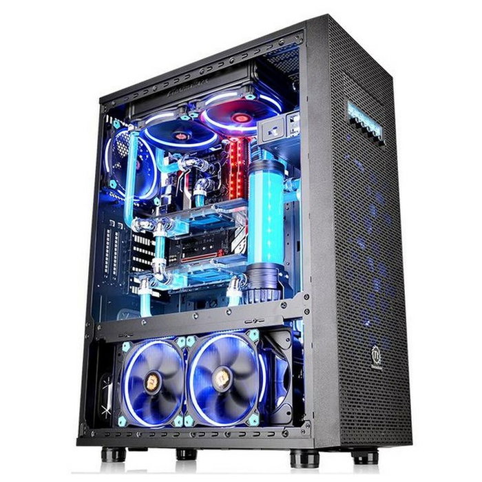 Boîtier ATX semi-tour THERMALTAKE CA-1F8-00M1WN-02 Bleu Noir
