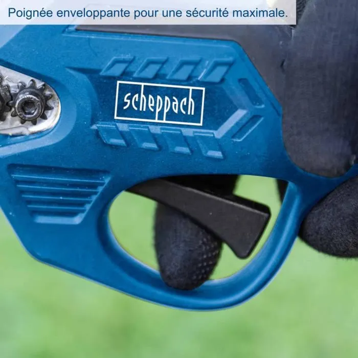 Scheppach BC-PRS28-X Sécateur sans fil avec batterie 20V 2Ah IXES - Coupe jusqu'à 28 mm, poignée Softgrip, lame acier enclume, arrêt automatique