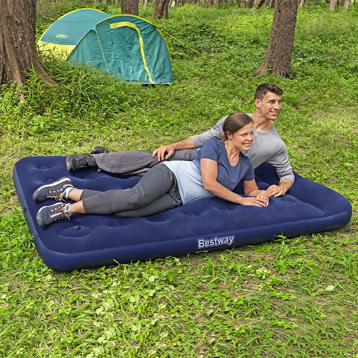 Bestway Matelas Gonflable 2 Places avec Pompe à Pied Intégrée - Bleu