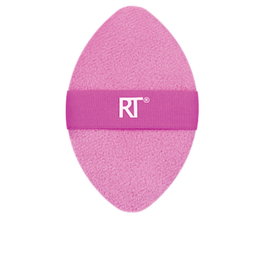 Real Techniques - MIRACLE - Houppette de Maquillage 2 en 1 pour Correcteurs Crémeux et Poudre - Éponge et Fibres - Design avec Extrémités de Précision et Bande Élastique