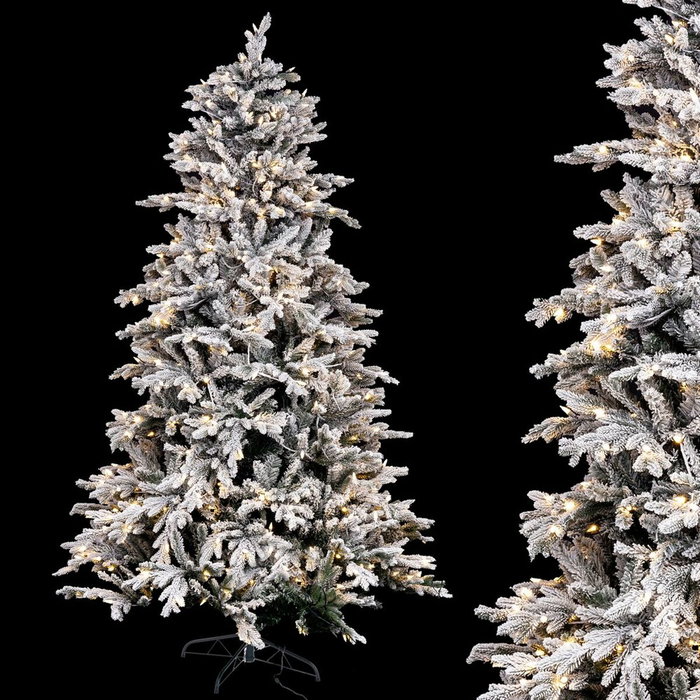 BigBuy Home Sapin de Noël Enneigé Blanc et Vert 240 cm