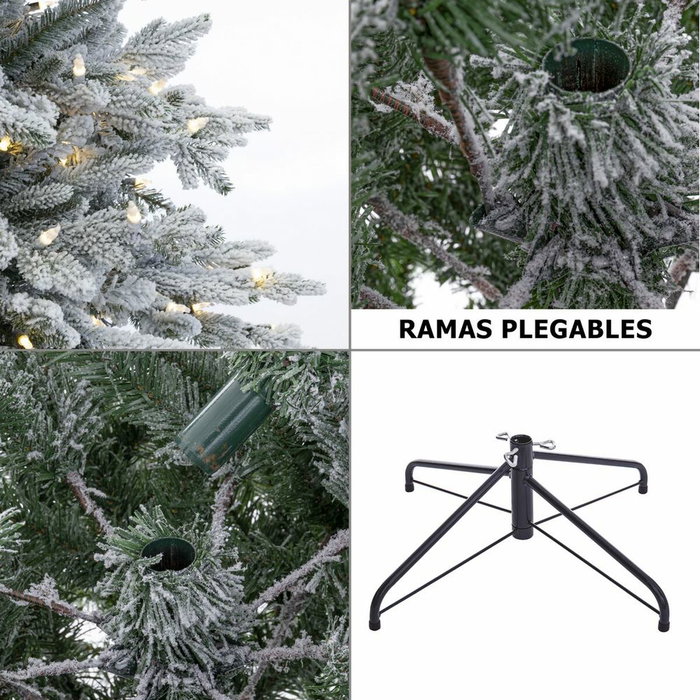 BigBuy Home Sapin de Noël Enneigé Blanc et Vert 240 cm