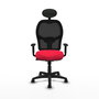 Piqueras Y Crespo Chaise de bureau Alocén, Rouge et Noir, Mécanisme Synchrone