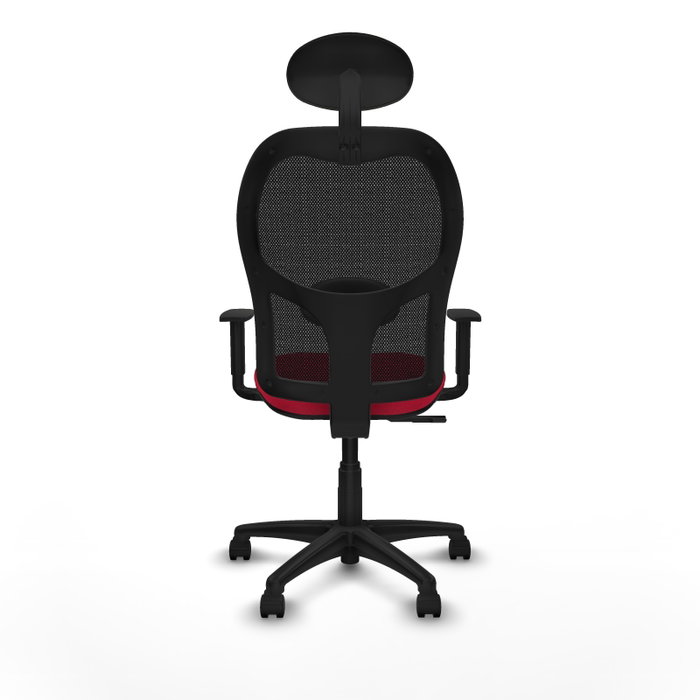 Piqueras Y Crespo Chaise de bureau Alocén, Rouge et Noir, Mécanisme Synchrone