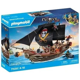 Playmobil 71530 Bateau Pirates avec Canon, Échelle et Crochet, 3 Personnages et Accessoires, 137 Pièces, Jeu de Rôle Créatif, À Partir de 4 Ans