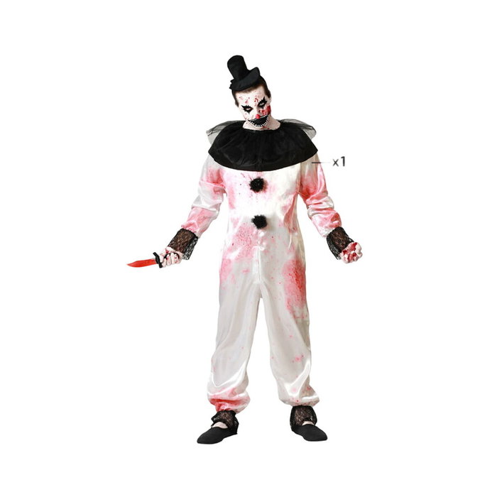 BigBuy Carnival Déguisement Clown Macabre avec Combinaison Blanche et Détails Noirs pour Homme BigBuy Carnival Déguisement Clown Macabre avec Combinaison Blanche et Détails Noirs pour Homme