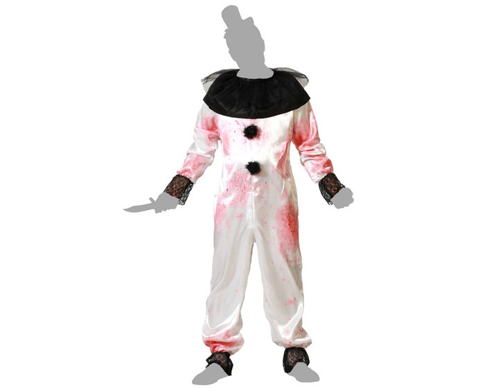 Disfraz Payaso Macabro - Mono Blanc avec Détails Noirs pour Homme Adultes - Costume d'Halloween et Événements Horrifiques - Taille XS-S Disfraz Payaso Macabro - Mono Blanc avec Détails Noirs pour Homme Adultes - Costume d'Halloween et Événements Horrifiques - Taille XS-S