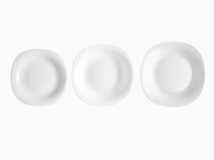 Vivalto Set Vaisselle Carré Opal 18 Pièces 24x24x19 cm Blanc (Set de 2)