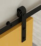 Emuca Kit de quincaillerie pour porte coulissante suspendue en bois de Barn, Sans fermeture souple, panneaux non inclus, Acier et Plastique, Peint en noir