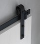 Emuca Kit de quincaillerie pour porte coulissante suspendue en bois de Barn, Sans fermeture souple, panneaux non inclus, Acier et Plastique, Peint en noir
