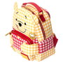 LOUNGEFLY Mochila Sac à dos Disney Winnie the Pooh Gingham 25 cm avec détails en cuir vegan, broderies et appliqués