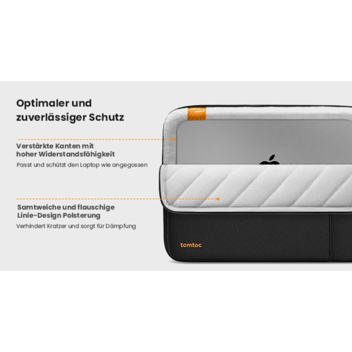 tomtoc Defender-A13 Kit Housse pour Ordinateur Portable 16 pouces Noir
