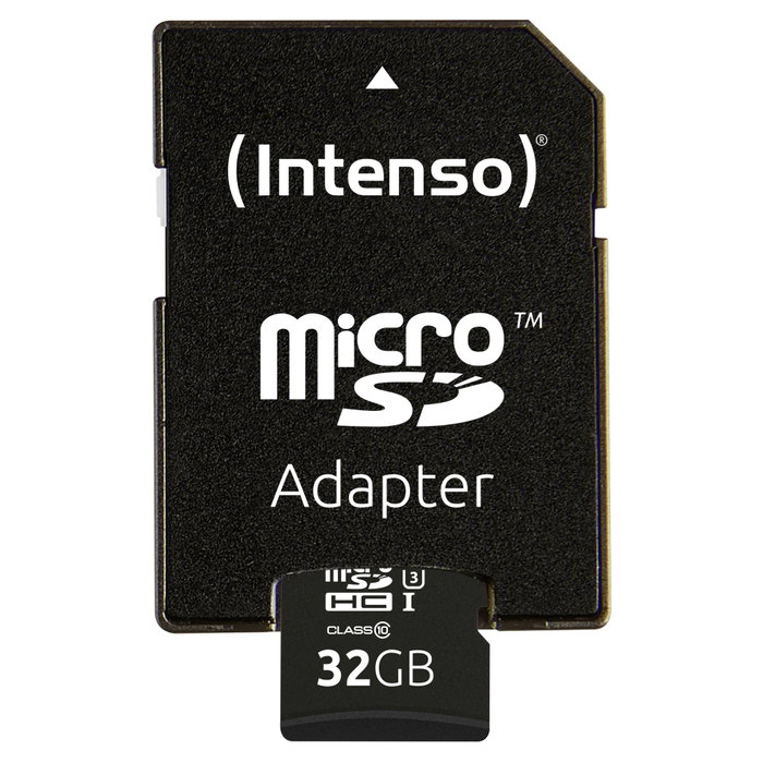 Intenso Carte mémoire Micro SD Professionnelle V30 32 Go avec adaptateur SD Intenso Carte mémoire Micro SD Professionnelle V30 32 Go avec adaptateur SD