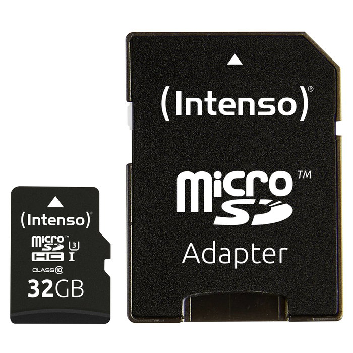 Intenso Carte mémoire Micro SD Professionnelle V30 32 Go avec adaptateur SD Intenso Carte mémoire Micro SD Professionnelle V30 32 Go avec adaptateur SD