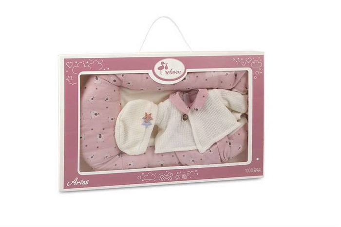 Muñecas Arias Conjunto de ropa pour poupée reborn premium 45 cm, lot de 4 modèles assortis (51 x 32,5 x 4 cm)