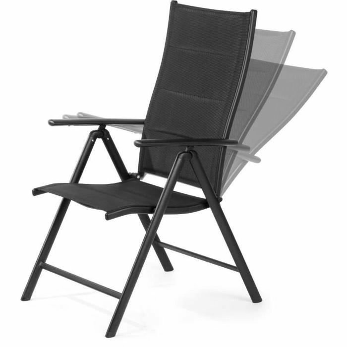 Fieldmann FDZN 5016 Lot de 2 chaises de jardin noires