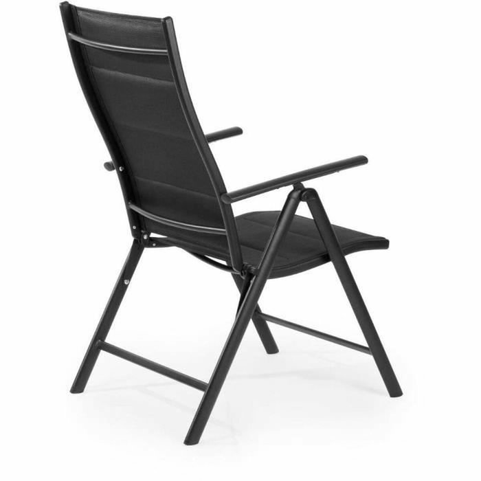 Fieldmann FDZN 5016 Lot de 2 chaises de jardin noires