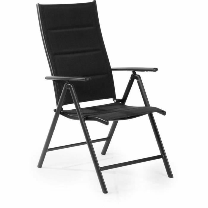 Fieldmann FDZN 5016 Lot de 2 chaises de jardin noires