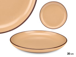 VESSIA Plat à dessert beige 20 cm en céramique beige de 36 pièces