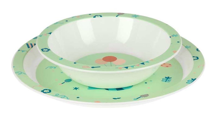 Safta Set de vaisselle et gobelet pour enfant préscolaire "Fiesta" - Assiette, couverts et verre - 26 x 26 x 9 cm