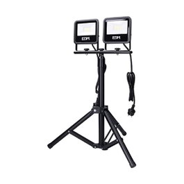 Edm Projecteur LED Black Series avec trépied, 2 x 30 W, 6400 K, Noir