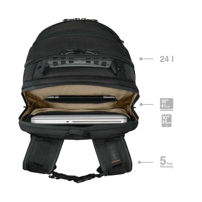 Wenger Legacy Black Series Sac à dos pour ordinateur portable 16 pouces, Noir