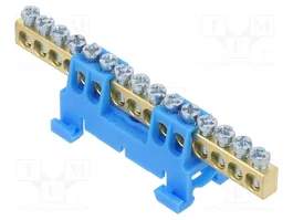 SEZ DK Barrette de jonction d'alimentation bleue pour rail DIN 15/N