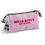 Karactermania Estuche portatodo triple - Trousse à crayons Hello Kitty à 3 compartiments avec fermeture à glissière - Panneaux motif - 23 x 8 x 11 cm