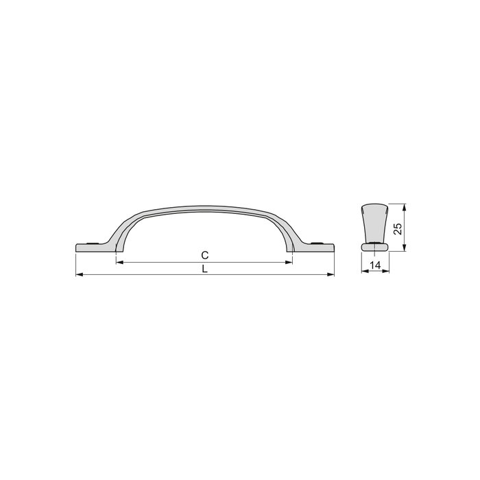 Emuca Poignée pour meubles Nairobi, L139mm, entraxe 96mm, Zamak, Bronze Emuca Poignée pour meubles Nairobi, L139mm, entraxe 96mm, Zamak, Bronze