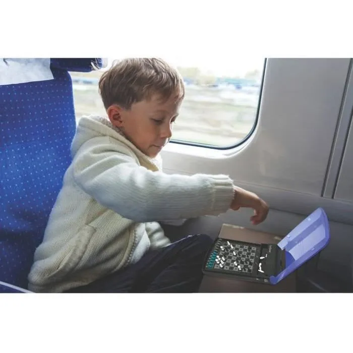 Lexibook - Jeu d'échecs électronique de voyage, 64 niveaux de difficulté, force ELO 1800, mémorisation des positions, jouable en solo ou à deux