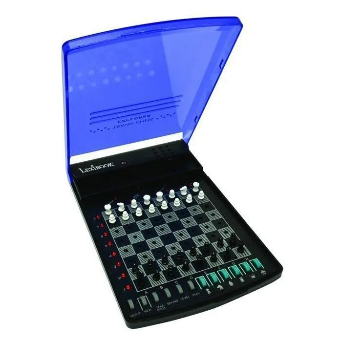 Lexibook - Jeu d'échecs électronique de voyage, 64 niveaux de difficulté, force ELO 1800, mémorisation des positions, jouable en solo ou à deux