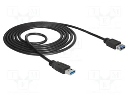 DELOCK Câble USB A socle vers USB A prise noir 1,5m