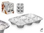 Kinvara Set de 4 Moules en Aluminium 6 Cavités 7 cm Argent (Set de 24)