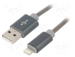 GEMBIRD Câble Cablexpert USB 2.0 USB A vers Apple Lightning, 2m, gris