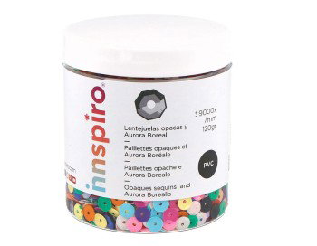 Innspiro Mélange de paillettes rondes concaves 7mm Opaque et AB 120g