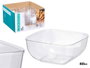 Leknes Bol Carré Petit Transparent 800 ml Plastique PS 15x7x15 cm (Set de 48)