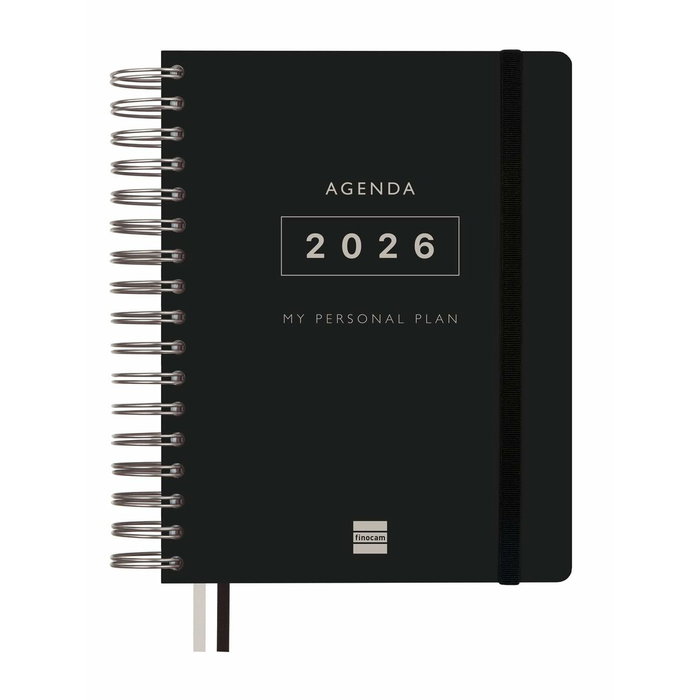 Agenda Finocam Noir quarto 15,5 x 21,7 cm Agenda Finocam Noir quarto 15,5 x 21,7 cm