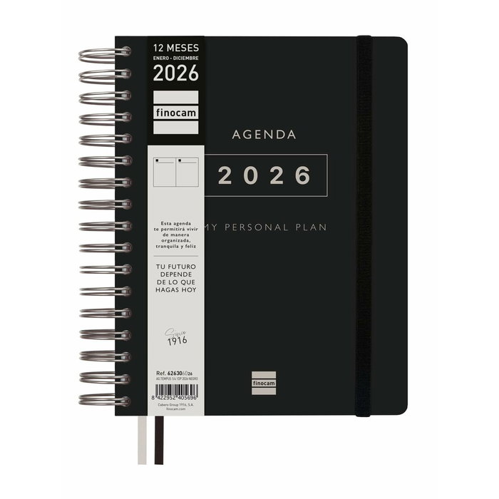 Agenda Finocam Noir quarto 15,5 x 21,7 cm Agenda Finocam Noir quarto 15,5 x 21,7 cm