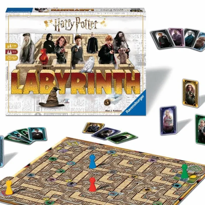 Ravensburger - Labyrinthe Harry Potter, Jeu de société familial de chasse au trésor dans un labyrinthe mobile, pour enfants et adultes dès 7 ans