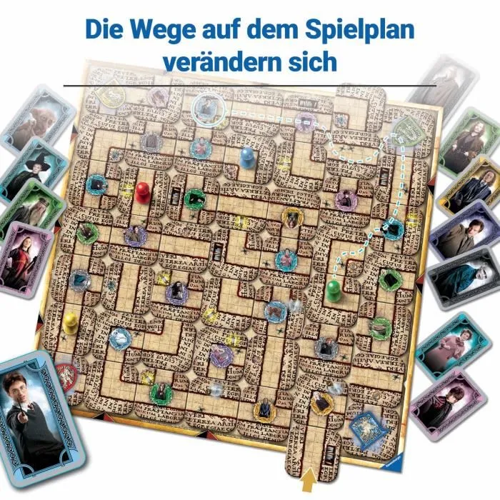 Ravensburger - Labyrinthe Harry Potter, Jeu de société familial de chasse au trésor dans un labyrinthe mobile, pour enfants et adultes dès 7 ans