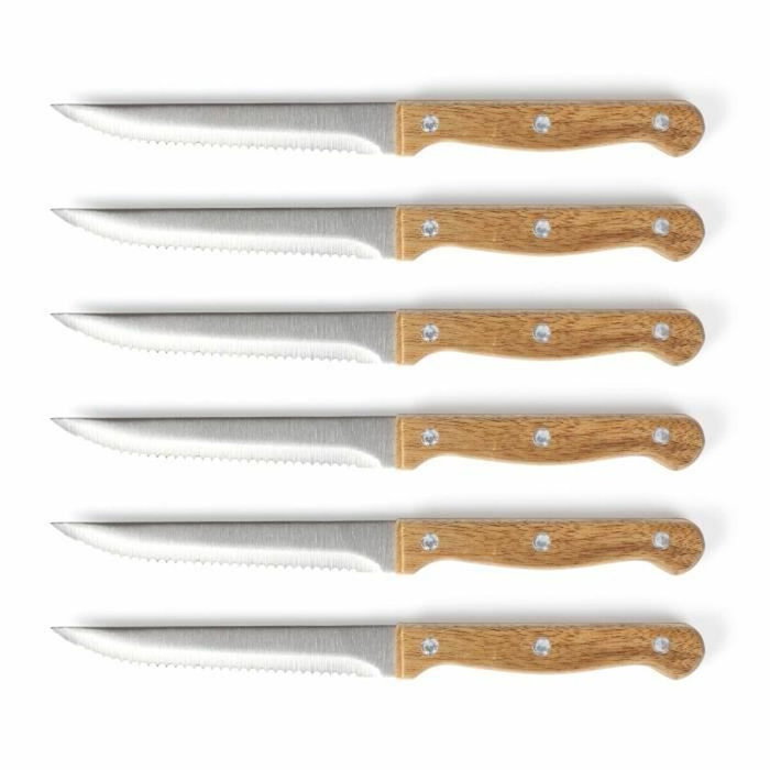 Livoo Set de 6 couteaux à steak MEC133 avec support en bois d'acacia