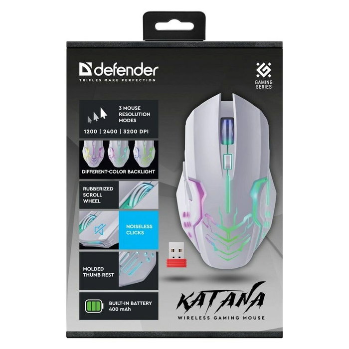 Defender Souris Gaming Defender 52512 Blanc 3200 DPI