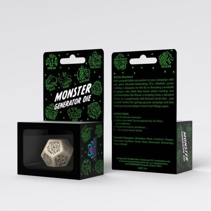 Viridian Jumbo dé Monster Generator Die D12 Beige