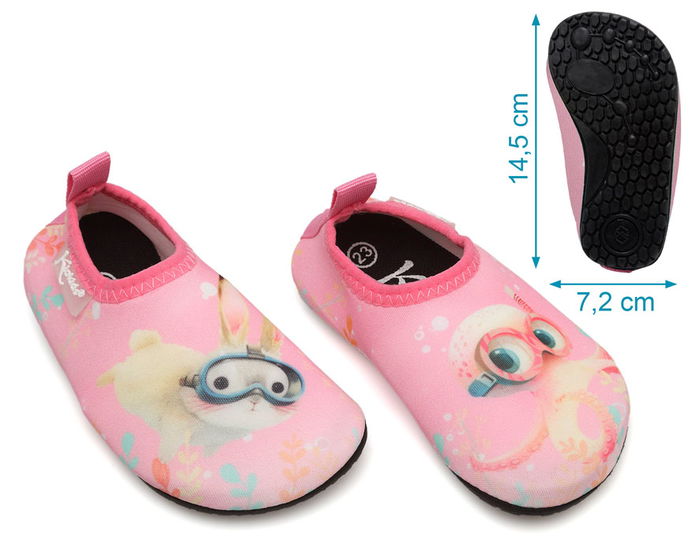 KioKids Chaussons aquatiques anti-dérapants bébé plage piscine taille 23 rose avec semelle amovible Collection Ocean Dreams