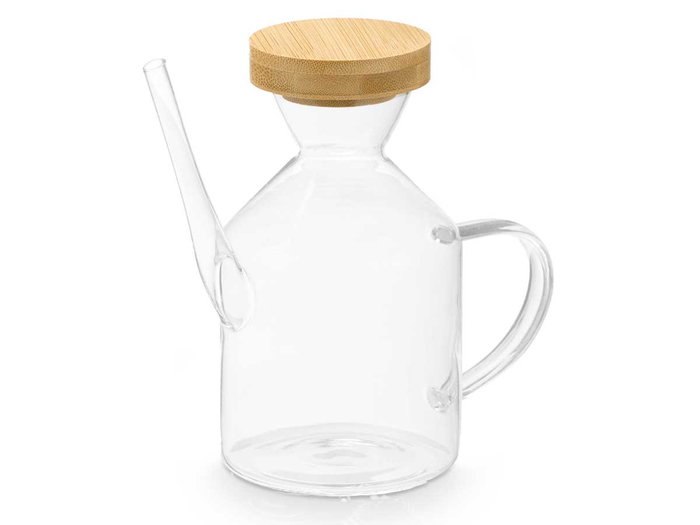 Vivalto Huilier verseur avec bouchon en bambou 600 ml verre transparent 18x15.5x8.7 cm (Set de 12) Vivalto Huilier verseur avec bouchon en bambou 600 ml verre transparent 18x15.5x8.7 cm (Set de 12)