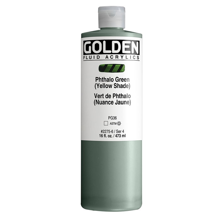 Golden Peinture Acrylique Fluide Vert Thalo Ton Jaune 473 ml Golden Peinture Acrylique Fluide Vert Thalo Ton Jaune 473 ml
