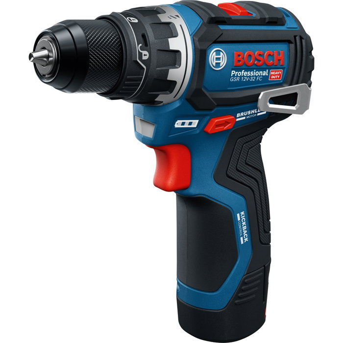 Bosch Professional GSR 12V-32 FC Flexiclick - Perceuse-visseuse sans fil avec 2 batteries 2.0 Ah et accessoires