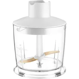 Sencor SHB 6441WH Mixeur Plongeant 1200 W 4 en 1, Pied Inox 20 cm, Technologie Titanium QuadBlade, avec Gobelet 800 ml, Hachoir, Batteur et Mousseur à Lait, Moteur Garantie 10 ans